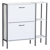 Pantofar pal alb otel negru Sovio 88x24x87 cm