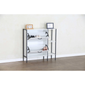 Pantofar pal alb otel negru Sovio 88x24x87 cm