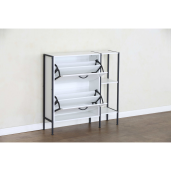 Pantofar pal alb otel negru Sovio 88x24x87 cm