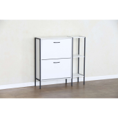 Pantofar pal alb otel negru Sovio 88x24x87 cm