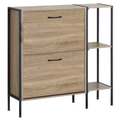 Pantofar pal stejar otel negru Sovio 88x24x87 cm