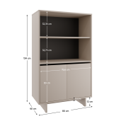 Comoda DTD culoare casmir Stando 80x40x134 cm