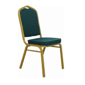 Scaun tapiterie textil verde cadru fier auriu Zina 44x50x93 cm