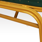 Scaun tapiterie textil verde cadru fier auriu Zina 44x50x93 cm