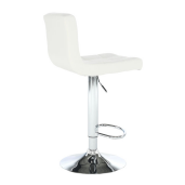 Scaun bar piele ecologica alba crom Kandy 40x41x87-107 cm