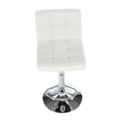 Scaun bar piele ecologica alba crom Kandy 40x41x87-107 cm