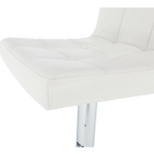 Scaun bar piele ecologica alba crom Kandy 40x41x87-107 cm