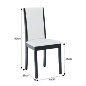 Scaun wenge piele ecologica alb Venis 44x48x90 cm
