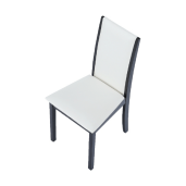 Scaun wenge piele ecologica alb Venis 44x48x90 cm