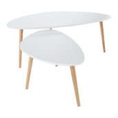 Set 2 masute mdf alb fag natur Folko 116x66x45 cm, 75x43x39 cm