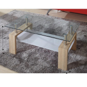 Masuta cafea mdf stejar sonoma sticla Libor 100x42x60 cm