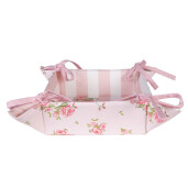 Cos paine bumbac verde roz 35x35x8 cm