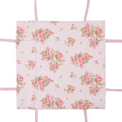 Cos paine bumbac verde roz 35x35x8 cm