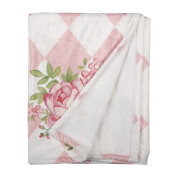 Patura textil alb roz verde 130x170 cm
