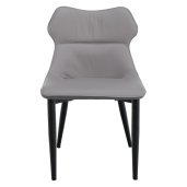 Scaun dining textil gri metal negru Tabita 51x54x87 cm