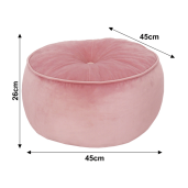 Taburet textil roz Kerem 45x45x26 cm