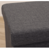 Taburet cu sertar tapiterie textil gri Setin 37.5x37.5x38 cm