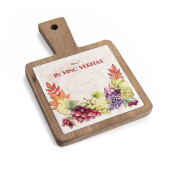 Set 4 platouri servire lemn ceramica cm 12 x 18 H