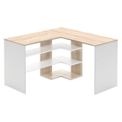 Birou de colt DTD stejar sonoma alb Tamari 120x120x75,4 cm