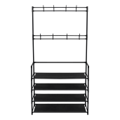 Cuier cu suport pentru pantofi negru Taras 80x28x158 cm 