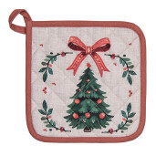 Servet termic bucatarie Craciun bumbac multicolor 20x20 cm