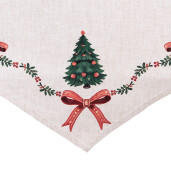 Traversa masa Craciun bumbac multicolor 50x160 cm