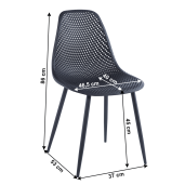 Scaun negru Tegra 37x53x86 cm