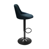 Scaun bar piele textil metal negru Terkan 40x43x86-106 cm