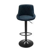 Scaun bar piele textil metal negru Terkan 40x43x86-106 cm