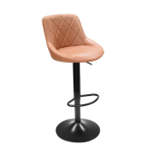 Scaun bar piele ecologica maro coniac metal negru Terkan 40x43x86-106 cm