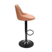Scaun bar piele ecologica maro coniac metal negru Terkan 40x43x86-106 cm