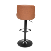 Scaun bar piele ecologica maro coniac metal negru Terkan 40x43x86-106 cm