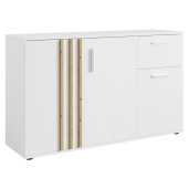 Comoda DTD mdf laminat alb stejar artisan Tolis 120x35x73 cm