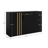 Comoda DTD negru stejar artisan Tolis 120x35x73 cm