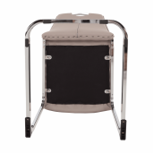 Scaun tapiterie piele ecologica gri maro Tosena 44x60.5x98 cm