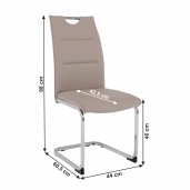 Scaun tapiterie piele ecologica gri maro Tosena 44x60.5x98 cm