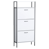 Pantofar pal alb otel negru Tredis 63x24x141 cm