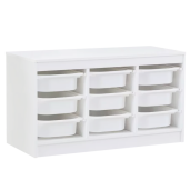 Organizator cu cutii de depozitare MDF plastic alb Trimal 99x44x55 cm