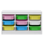 Organizator cu cutii de depozitare MDF plastic multicolor Trimal 99x44x55 cm