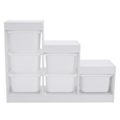 Raft, organizator DTD plastic alb Trinis 120,5x30x90 cm