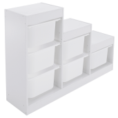 Raft, organizator DTD plastic alb Trinis 120,5x30x90 cm