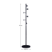 Cuier pardoseala negru metal/marmura Triton 36,5x176 cm