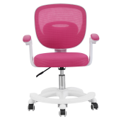 Scaun birou pivotant roz alb Trixi 59x50x81-91 cm