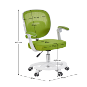 Scaun birou pivotant verde alb Trixi 59x50x81-91 cm