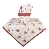 Fata masa Veverite bumbac bej maro 100x100 cm