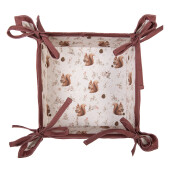 Cos paine Veverite bumbac bej maro 35x35x8 cm