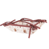 Cos paine Veverite bumbac bej maro 35x35x8 cm