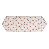 Traversa masa Veverite bumbac bej maro 50x160 cm