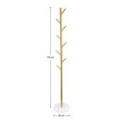 Cuier pardoseala metal auriu piatra alba Tukan 30x30x173 cm