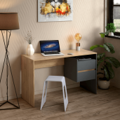 Birou DTD stejar artizan grafit Tulio 125x51.6x75.4 cm
